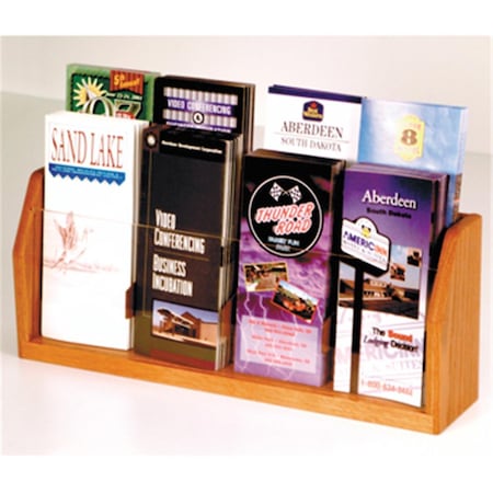 Wooden Mallet Countertop 8 Pocket Brochure Display in Medium Oak WO599405